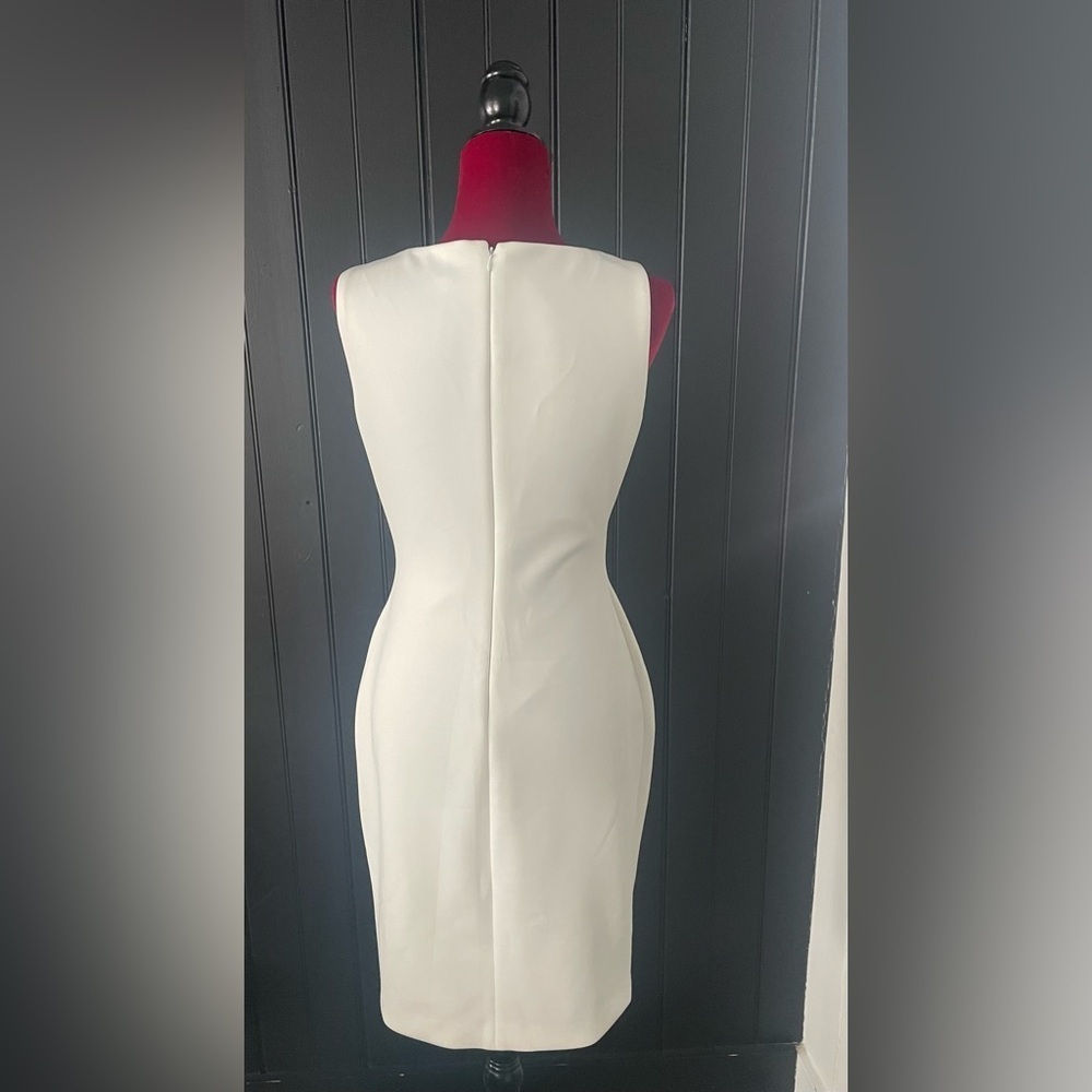Calvin Klein White Dress with Silver Accents - Picture 3 of 9